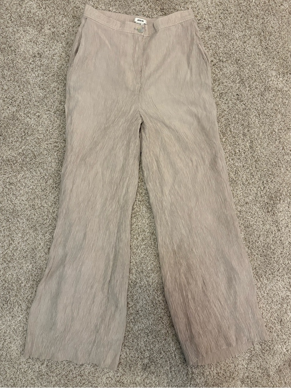 Jason Wu Wide Leg Pants in Crepe Tan, Size M